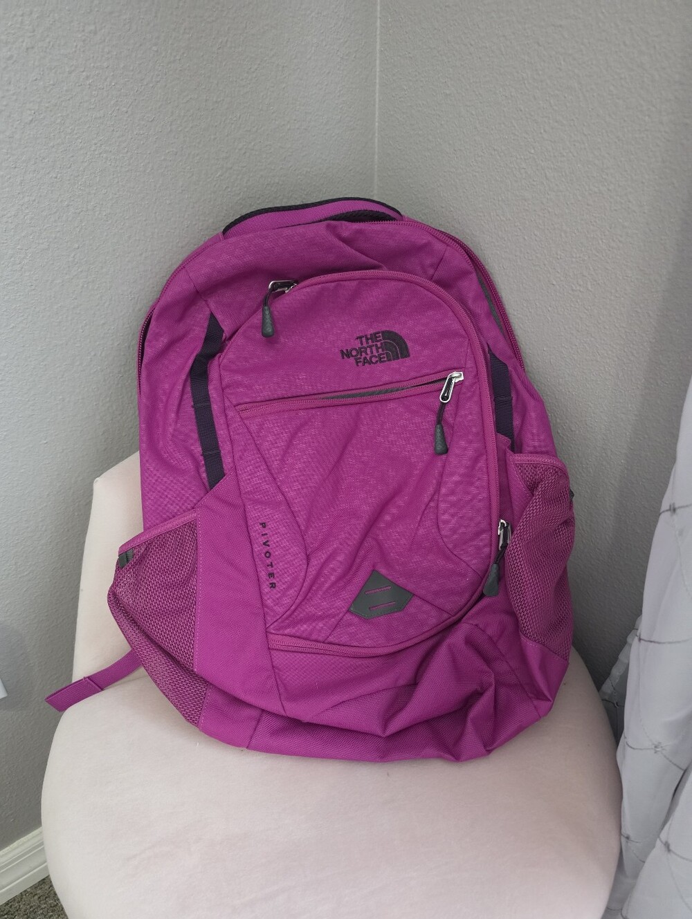 The North Face Pink Backpack with Black Accents